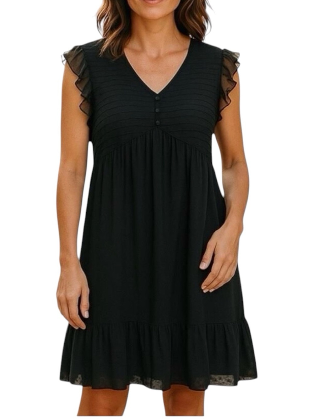 KAARI Blue Sheer Black Ruffled Dress NWT Size XL